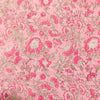 Pure Cotton Jaipuri Pink With Wild Pink Flower Hand Block Print Fabric