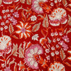 Pure Cotton Jaipuri Red With Gorgeous Wild Flower Jaal Hand Block Print Blouse Piece Fabric ( 1 Meter )