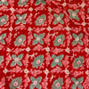 Pure Cotton Jaipuri Red With Jaipuri Jaal Grid Hand Block Print Fabric