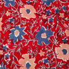 Pure Cotton Jaipuri Red With Peach Blue Flower Jaal Hand Block Print Fabric