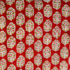 Pure Cotton Jaipuri Red With Pink Dot Flower Plant Hand Block Print Fabric
