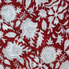 Pure Cotton Jaipuri Red With White Jaal Hand Block Print Fabric