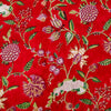 Pure Cotton Jaipuri Red With Wild Flower Jaal Hand Block Print Fabric