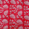 Pure Cotton Jaipuri Reddish Peach With Lotus Jaal Hand Block Print blouse Fabric (80cm)
