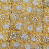 Pure Cotton Jaipuri Sandy Mustard With Off White Flower Jaal Hand Block Print Fabric