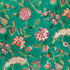 Pure Cotton Jaipuri Sea Blue With Wild Flower Jaal Hand Block Print Fabric