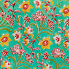 Pure Cotton Jaipuri Sea Blue With Yellow Wild Flower Jaal Hand Block Print Fabric