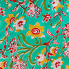 Pure Cotton Jaipuri Sea Blue With Yellow Wild Flower Jaal Hand Block Print Fabric