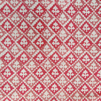 Pre-cut 1.70 meter Pure Cotton Jaipuri Shades Of Pink All Over Pattern Hand Block Print Fabric
