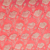 Pure Cotton Jaipuri Soft Pink With An Wild Rose Motif Hand Block Print Blouse Piece Fabric ( 80 cm )
