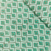Pure Cotton Jaipuri Teal With Grey Geometric Hand Block Print Fabric