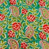 Pure Cotton Jaipuri Teal With Kairi And Floral Jaal Hand Block Print Fabric