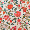 Pure Cotton Jaipuri White With Beautiful Wild Flower Jaal Hand Block Print Fabric