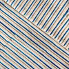 Pure Cotton Jaipuri White With Blue And Grey Stripes Hand Block Print Fabrics