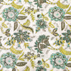 Pure Cotton Jaipuri White With Blue And Lemon Wild Flower Jaal Hand Block Print Blouse Fabric ( 80 CM )
