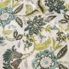 Pure Cotton Jaipuri White With Blue And Lemon Wild Flower Jaal Hand Block Print Fabric