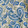 Pure Cotton Jaipuri White With Blue Kairi Hand Block Print Fabric