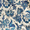 Pure Cotton Jaipuri White With Blue Wild Flower Jaal Hand Block Print Fabric