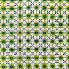Pure Cotton Jaipuri White With Green Flower Tiles Hand Block Print Fabric