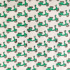 Pure Cotton Jaipuri White With Green Scooty Hand Block Print Fabric