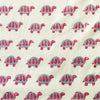 Pure Cotton Jaipuri White With Grey And Burgandy Turtle Hand Block Print Fabric