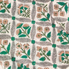 Pure Cotton Jaipuri White With Multi Motif Plants Hand Block Print Fabric