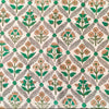 Pure Cotton Jaipuri White With Multi Motif Plants Hand Block Print Fabric