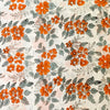 Pure Cotton Jaipuri White With Orange And Grey Jaal Hand Block Print Fabric