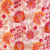 Pure Cotton Jaipuri White With Orange And Pinkish Red Wild Flower Jaal Hand Block Print blouse Fabric( 1.25 meter )