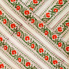 Pure Cotton Jaipuri White With  Orange Flower Border Hand Block Print Fabric
