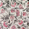 Pure Cotton Jaipuri White With Pink Opium Poppy Flower Jaal Hand Block Print Fabric