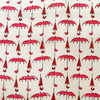 Pure Cotton Jaipuri White With Pink Rainy Day Hand Block Print Fabric