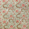 Pure Cotton Jaipuri White With Red Grey Chakra Jaal Hand Block Print Fabric