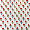 Pure Cotton Jaipuri White With Red Rose Motifs Hand Block Print Fabric