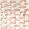 Pure Cotton Jaipuri White With Red Truck Hand Block Print Fabric