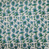 Pure Cotton Jaipuri White With Sea Green And Blue Lotus Hand Block Print Fabric
