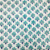 Pure Cotton Jaipuri White With Small Sea Green And Blue Motifs Hand Block Print Fabric