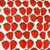 Pure Cotton Jaipuri White With Strawberries Hand Block Print Fabric
