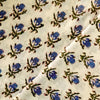 Pure Cotton Jaipuri White With Tiny Blue Flower Motif Hand Block Print Fabric