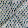 Pure Cotton Jaipuri White With Tiny Blue Motifs Hand Block Print Fabric