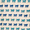 Pure Cotton Jaipuri White With Tiny Light And Dark Blue Horse Hand Block Print Fabric
