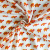 Pure Cotton Jaipuri White With Yellow And Maroon Turtle Hand Block Print Fabric
