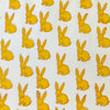 Pure Cotton Jaipuri White Yellow Bunny Hand Block Print Fabric