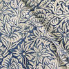 Pure Cotton Jaipuri With Blue Jaal Hand Block Print Fabric