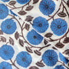 Pure Cotton Jaipuri With Jordy Blue Dahlia Jaal Hand Block Print Fabric