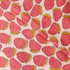 Pure Cotton Jaipuri With Pink Strawberry Hand Block Print Fabric