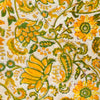 Pure Cotton Jaipuri With Yellow And Green Flower Jaal Hand Block Print Fabric