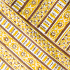 Pure Cotton Jaipuri Yellow And Brown Multi Pattern Border Hand Block Print Fabric