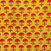 Pure Cotton Jaipuri Yellow Mustard With Maroon Mushroom Hand Block Print Blouse Fabric ( 1.25 Meter)