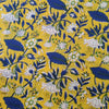 Pre-Cut 2 Meters Pure Cotton Jaipuri Yellow With Blue Wild Jaal Hand Block Print Fabric